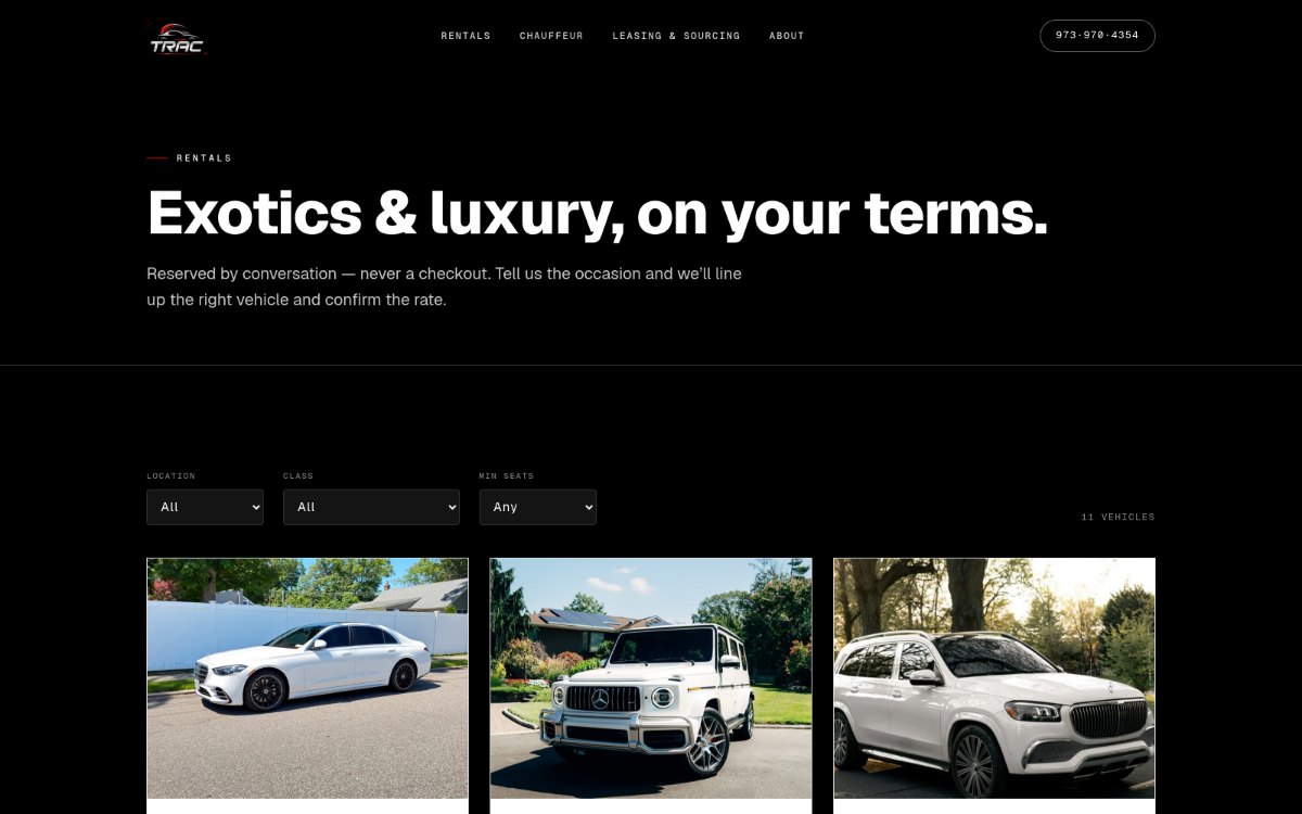 TRAC Auto Group website
