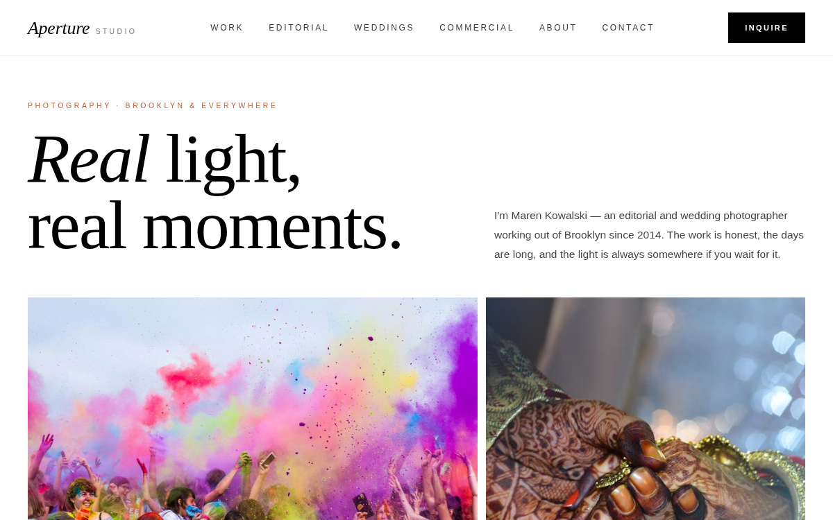 Aperture template