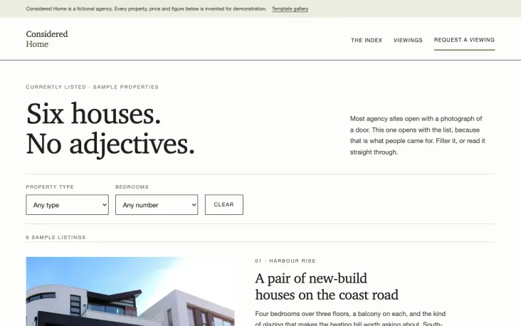 Considered Home template