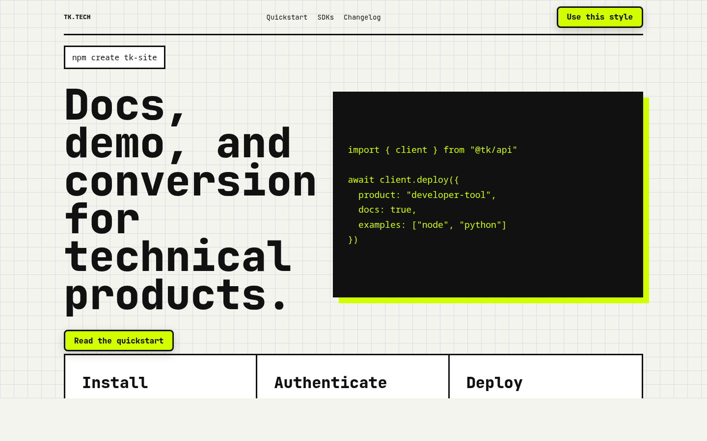 DevTools Launch template