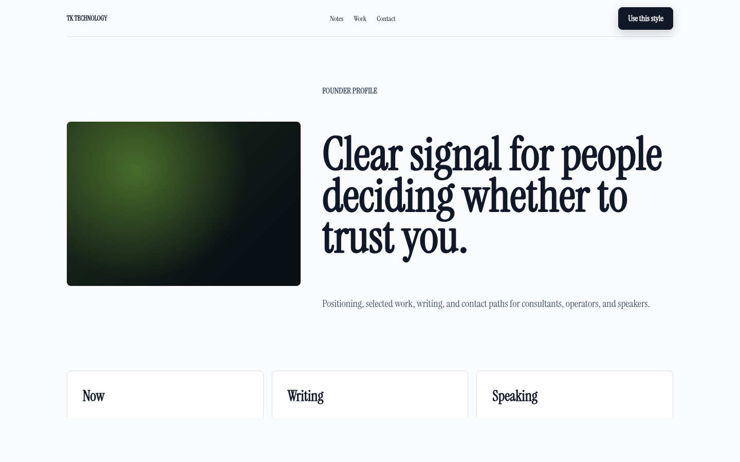 Founder Signal template