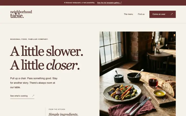 Neighborhood Table template